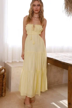 Vacation Dresses|Bump Friendly>Hello Molly Heartbreaker Maxi Dress Yellow