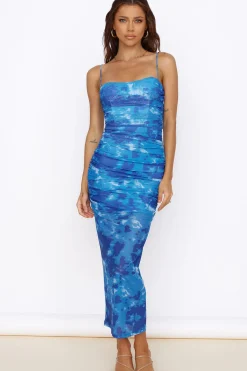 Date Night Dresses|Maxi Dresses>Hello Molly Heart Eyes Maxi Dress Blue