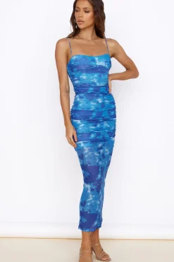Date Night Dresses|Maxi Dresses>Hello Molly Heart Eyes Maxi Dress Blue