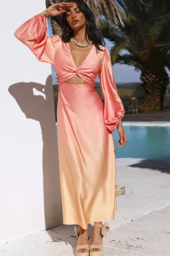 Formal Dresses|Vacation Dresses>Hello Molly Hearts Of Venus Maxi Dress Pink