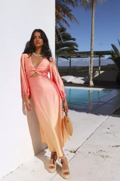 Formal Dresses|Vacation Dresses>Hello Molly Hearts Of Venus Maxi Dress Pink