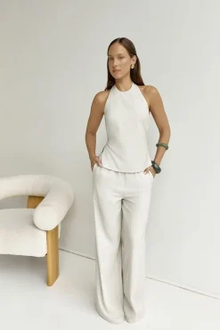 Fashion Tops And Vests|Cropped>Seven Wonders Heather Top Stone Pinstripe