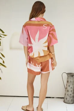 Two-Piece Shorts Set>Hello Molly Heating Up Set Pink