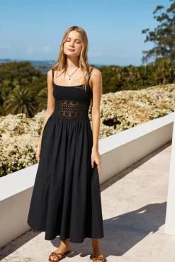 Vacation Dresses|Summer Dresses>Hello Molly Heat Wave Maxi Dress Black