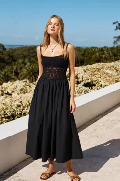 Vacation Dresses|Summer Dresses>Hello Molly Heat Wave Maxi Dress Black