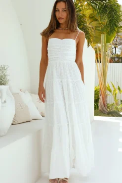 Brunch Dresses|Casual Dresses>Hello Molly Heavenly Aura Maxi Dress White