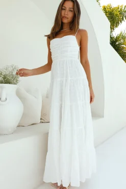 Brunch Dresses|Casual Dresses>Hello Molly Heavenly Aura Maxi Dress White
