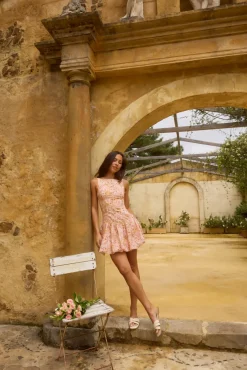 Wedding Guest Dresses|Vacation Dresses>Hello Molly Heavenly Drift Floral Mini Dress Pink