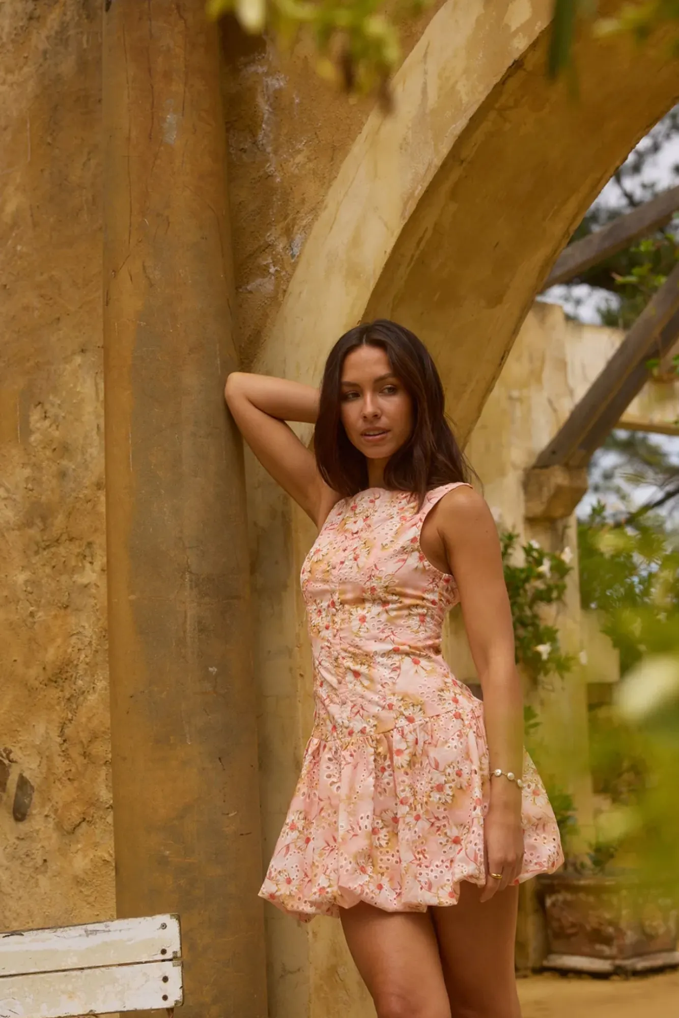 Wedding Guest Dresses|Vacation Dresses>Hello Molly Heavenly Drift Floral Mini Dress Pink