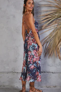 Cocktail Dresses|Spring Break Dresses>Hello Molly Height Of Glory Midi Dress Navy
