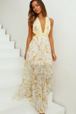 Cocktail Dresses|Bump Friendly>Hello Molly Fashion Forward Maxi Dress Yellow