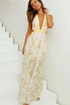 Cocktail Dresses|Bump Friendly>Hello Molly Fashion Forward Maxi Dress Yellow