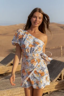 Mini Dresses>Hello Molly Flowers Of The Sun Dress Blue