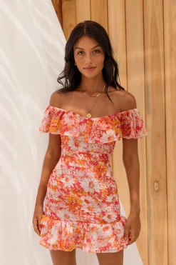 Spring Break Dresses|Date Night Dresses>Hello Molly Flowers On My Mind Dress Pink
