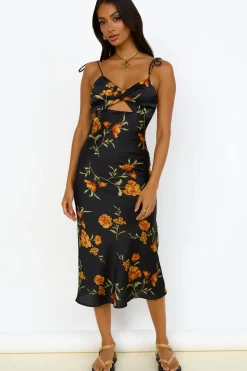 Cocktail Dresses|Date Night Dresses>Hello Molly Fool Me Once Midi Dress Black