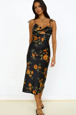 Cocktail Dresses|Date Night Dresses>Hello Molly Fool Me Once Midi Dress Black
