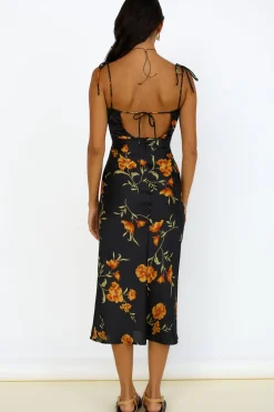 Cocktail Dresses|Date Night Dresses>Hello Molly Fool Me Once Midi Dress Black