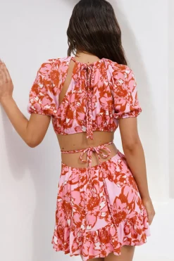 Spring Break Dresses|Brunch Dresses>Hello Molly Island Lifestyle Mini Dress Pink
