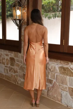 Wedding Guest Dresses|Formal Dresses>Hello Molly Keep It On Repeat Midi Dress Peach