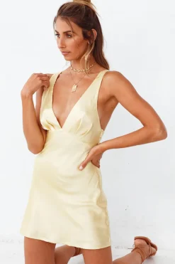 Date Night Dresses|Summer Dresses>Hello Molly Night In Cabana Dress Yellow
