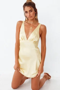 Date Night Dresses|Summer Dresses>Hello Molly Night In Cabana Dress Yellow