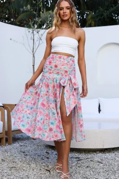 Skirts|Skirt And Top Sets>Hello Molly Picnic In The Summer Maxi Skirt Pink