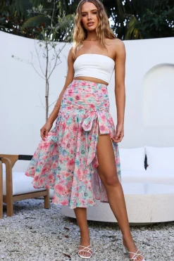Skirts|Skirt And Top Sets>Hello Molly Picnic In The Summer Maxi Skirt Pink