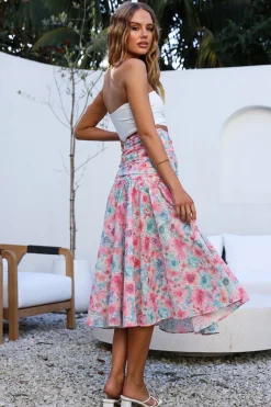 Skirts|Skirt And Top Sets>Hello Molly Picnic In The Summer Maxi Skirt Pink