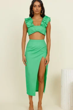 Cropped>Hello Molly Pixie Fun Crop Top Green