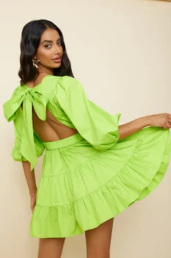 Vacation Dresses|Brunch Dresses>Hello Molly Sweetest Treat Mini Dress Lime
