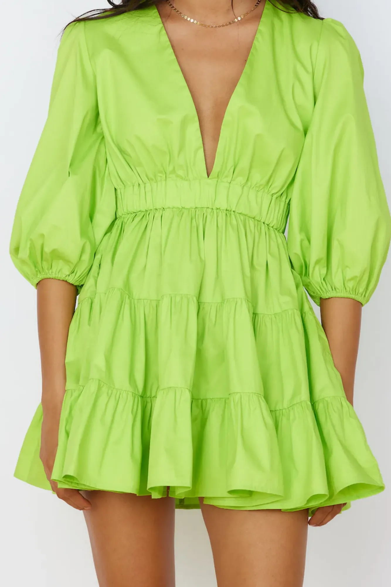 Vacation Dresses|Brunch Dresses>Hello Molly Sweetest Treat Mini Dress Lime