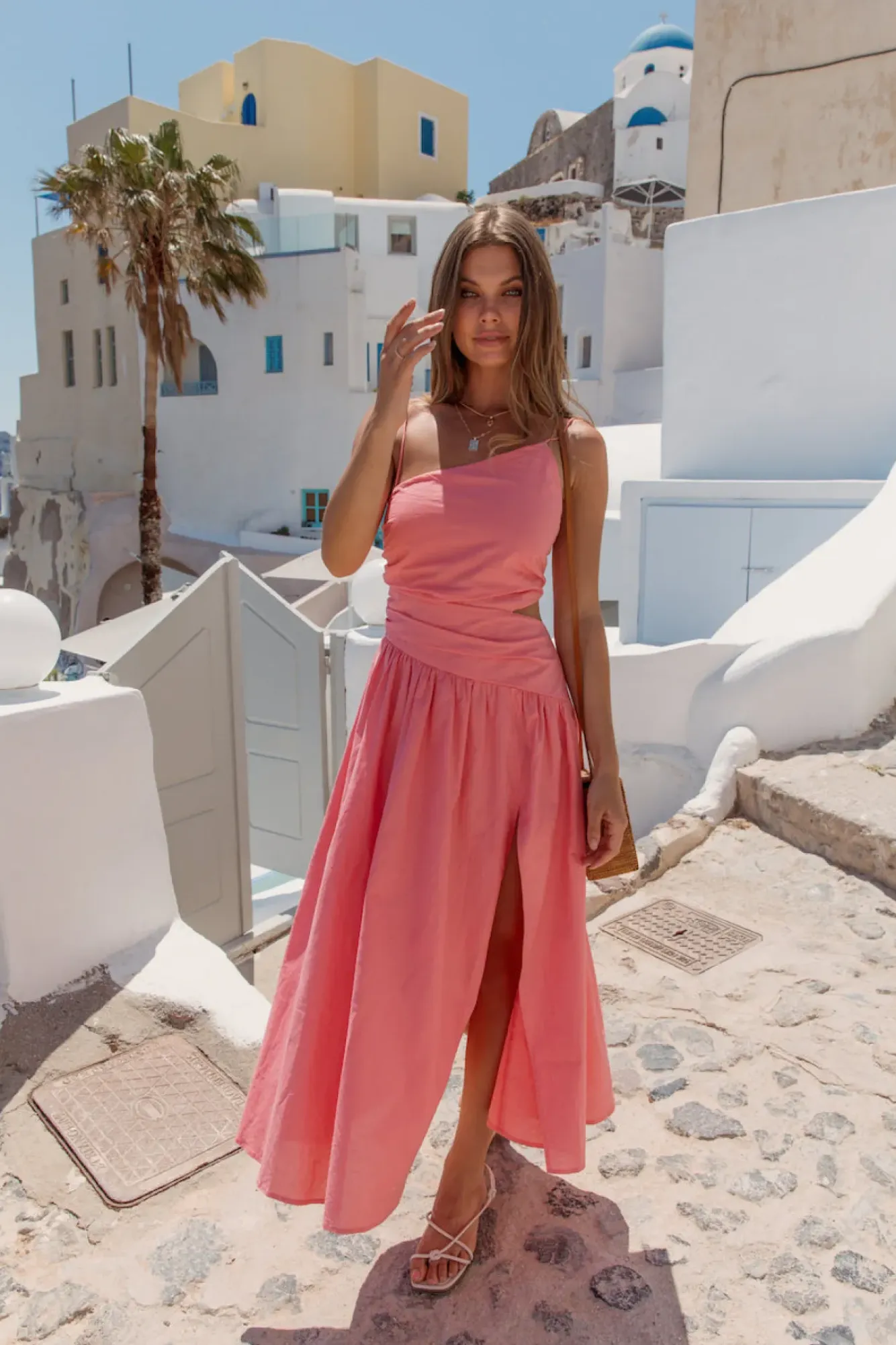 Spring Break Dresses|Brunch Dresses>Hello Molly Walks By The Sunrise Maxi Dress Coral