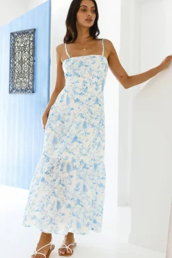 Wedding Guest Dresses|Cocktail Dresses>Hello Molly Hidden Lagoon Maxi Dress Blue