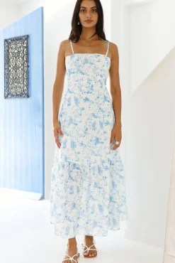 Wedding Guest Dresses|Cocktail Dresses>Hello Molly Hidden Lagoon Maxi Dress Blue