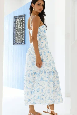 Wedding Guest Dresses|Cocktail Dresses>Hello Molly Hidden Lagoon Maxi Dress Blue