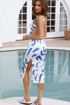 Vacation Dresses|Spring Break Dresses>Hello Molly Hidden Porcelain Maxi Dress Blue