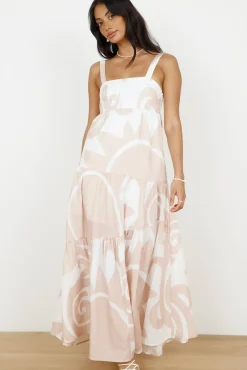 Vacation Dresses|Spring Break Dresses>Hello Molly High Hopes Maxi Dress Beige
