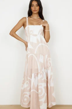 Vacation Dresses|Spring Break Dresses>Hello Molly High Hopes Maxi Dress Beige