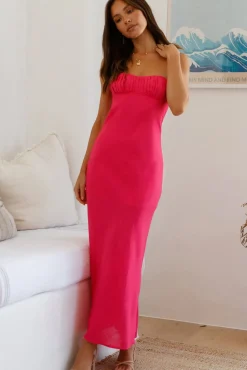 Vacation Dresses|Spring Break Dresses>Hello Molly Holding Back Midi Dress Pink