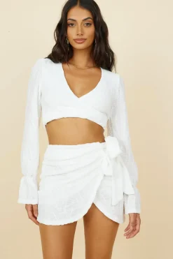 Long Sleeve|Cropped>Hello Molly Holiday Feels Top White