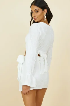 Long Sleeve|Cropped>Hello Molly Holiday Feels Top White