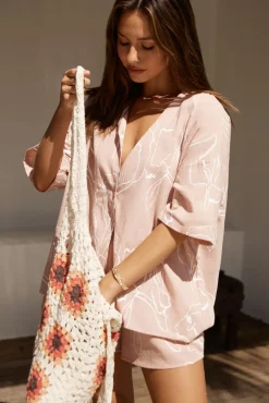 Two-Piece Shorts Set>Hello Molly Holiday Memories Set Blush