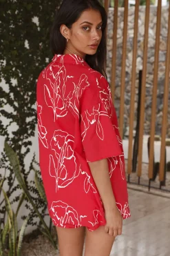 Two-Piece Shorts Set>Hello Molly Holiday Mood Set Red