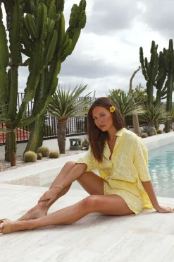Two-Piece Shorts Set>Hello Molly Holiday Mood Set Yellow