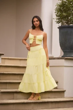 Skirt And Top Sets>Hello Molly Honeydew Haze Set Yellow
