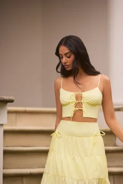 Skirt And Top Sets>Hello Molly Honeydew Haze Set Yellow
