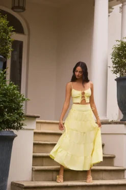 Skirt And Top Sets>Hello Molly Honeydew Haze Set Yellow