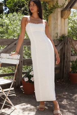 Spring Break Dresses|Date Night Dresses>Hello Molly Honeymoon Love Maxi Dress White