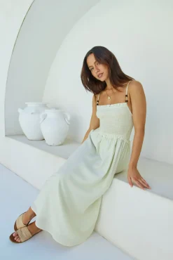 Vacation Dresses|Spring Break Dresses>Hello Molly Honey Skies Maxi Dress Green