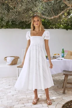 Vacation Dresses|Brunch Dresses>Hello Molly Honeysuckle Haven Maxi Dress White